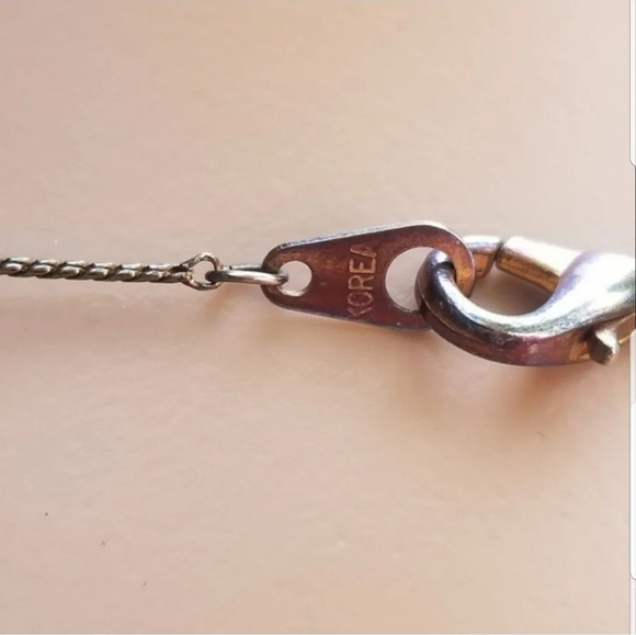 VINTAGE KOREA SILVERTONED FAUX PEARL CHAIN NECKLACE - Picture 5 of 5